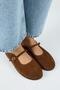 Felicia Women's Genuine Leather Flat Elegant Buckle Tan Slippers - 2