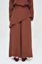 Women's Asymmetrical Waist Detailed Solid Color Wide Leg Pants - 4
