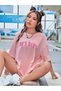 90's Women's Pink Oversize Salas Boyfriend Women / Girls T-Shirt Top Blouse