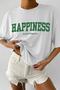 Happiness Printed Women / Girls Oversize Salas T-Shirt Boyfirend - 5
