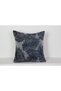 Navy Blue Leaf Pattern Decorative Throw Pillow Cover Modern Tropical Design