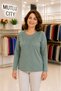 Women's Classic Combed Cotton Blouse for Middle-Aged and Older Women 30261