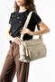 Klinkır Multi-Pocket Water-Resistant Beige Crinkle Shoulder Bag / Shoulder Bag