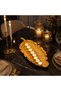 Gold Decorative Leaf Tray 40 cm – Large Decorative Plate, Tabletop Living Room Coffee Table Console Decor, Stone Powder Home Decoration Accessory - 4