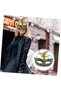 Colorful sequined and beaded yellow feathered yellow stone party mask on black velvet 19x21 cm - 2