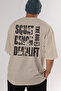 Squat Bench Deadlift Oversize Back Printed Beige T-Shirt 100% Cotton Streetwear Premium Comfortable Fit - 6