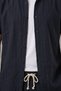Navy Blue Slim Fit Striped Textured Linen Look Short Sleeve Men's Sports Shirt 2602648 - 5