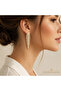 Women's Gold Color Brass Herringbone Model Zircon Stone Dangle Earrings Non-Tarnish Stainless Anti-Allergic - 3