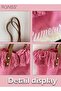 Women's Gradient Canvas Tote Bag Tassel Large Capacity Shoulder Bag Fashion Embroidery Versatile Han - 3