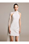 Soulife White Halter Neck Tulle Mini Evening Dress - 2