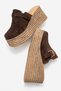Mia Women's Genuine Leather Wedge Heel Slippers Brown Suede - 5