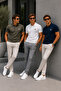 Men's Navy Blue - Ecru - Khaki Cotton Short Sleeve Polo Collar T-Shirt - 4