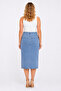 Women's Plus Size Blue, 5-Pocket, Front Slit Denim Skirt 65N39552 - 8