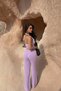 Women's Lilac Collar Detailed Halter Neck Blouse and Trousers Set - 2
