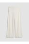 Lcw Vision Ecru Elastic Waist Textured Women's Trousers - 5