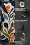 Sdt Custom Cut Abstract Botanical Leaf and Flower Pattern Cream Woven Base Decorative Carpet Sdt3006 - 6