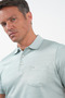 Green-White Self-Patterned Polo Collar Short Sleeve Pocket Comfort Fit Cotton T-Shirt 1011260152 - 4