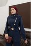 Gold Button Detail Belted Tencel Jacket and Pants Set - 5
