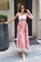 Women's Floral Patterned Lined Woven Dress - 4