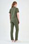 Lycra Army Green Zipper Detailed Surgical Suit - 5