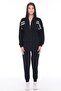Women's Cotton Hooded Stripe Detailed Tracksuit Set Black -8521