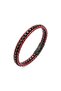 Black Steel Chain Braided and Red Leather Men's Bracelet - 21 cm - 5