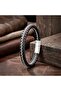 Chain Model Steel and Leather Bracelet 31684B2D1 - 3