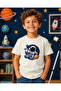 Children's Space Astronaut Printed Short Sleeve Crew Neck T-Shirt