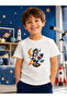 Children's Rocket Astronaut Printed Short Sleeve Crew Neck T-Shirt