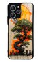 Xiaomi Redmi 12 Glossy Phone Case with Pagoda Silhouette Design
