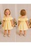 Girl's Yellow Color Dress with Strap Tie Detail - 2