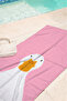 Pink Children's Beach Towel with Duck Figure - Cute Minimalist Girls' Quick-Dry Microfiber Towel - 6