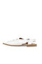 White Leather Women's Flat Sandals - 5