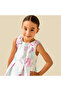 Round Neck Sleeveless Dress with Floral Print - 5