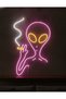 Uzaylı Figürü LED Neon Tablo | Pop Culture Duvar Dekoru | Pleksi Aydınlatmalı Genç Odası Tablosu - 3