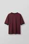 Men's Embroidery Detailed Contrast Crew Neck Boxy Fit T-Shirt Burgundy - 2