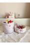 Yellow Floral Liquid-Proof Small Organizer Basket, In-Cabinet Organizer, Makeup Bag, Fabric Organizer - 4