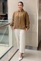 Front Pleated Detailed Zippered Advertized Sleeve Lined Bomber Jacket - 5