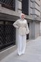 Women's Polka Dot Waist Tie Shirt Cream - 2