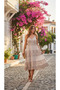Women's Mink Layered Embroidered Scallop Detailed Vintage Bohemian Midi Dress - 3