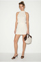 Women's Cream Halter Neckline Elastic Waist Openwork Knitwear Mini Dress Te261005 60286339 - 4