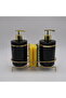 Kitchen Countertop Double Soap Dispenser and Sponge Holder Set - Luxury Detergent Dispenser with Gold and Silver Detailing - 4