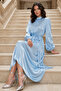 Balloon Sleeve Evening Dress A35148-Pr Baby Blue