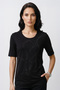 Women's Plus Size Lycra Crew Neck Stone Print Short Sleeve Mom T-Shirt Combed Cotton Blouse