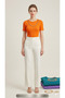 Pendant Detailed Ribbed Combed Cotton Body-Fitting Fitted Short T-Shirt - 2