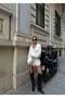 Women's Ecru Belt Detailed Satin Mini Shirt Dress Yel221567 - 5