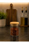 Set of 6 Glass Bamboo Vacuum Lids Spice Jar Set Jars 250ml - 2