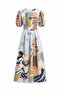 Picasso Patterned Dress Light Blue