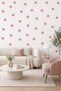 Set of 25 Light Pastel Pink Flower Stickers |   6.5 cm Wall, Furniture and Glass Decoration