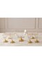 9-Piece Glass Dessert, Magnolia and Treat Presentation Set with Gold Feet, Dowry Box, Home Gift